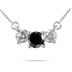 1/2 Carat Black and White Diamond Three Stone Pendant in 14K White Gold