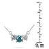 1.00 Carat Blue and White Diamond Three Stone Pendant in 14K White Gold
