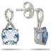 6mm Cushion Cut Sky Blue Topaz Earrings in .925 Sterling Silver