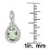 8x6mm Green Amethyst and Diamond Earrings in .925 Sterling Silver