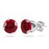 2.50 Carat Created 6MM Ruby Stud Earrings in .925 Sterling Silver