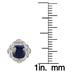 5mm Cushion Cut Created Sapphire and Genuine Diamond Antique Earrings in .925 Sterling Silver