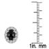 1.50 Carat Oval Onyx and Created White Sapphire Earrings in .925 Sterling Silver