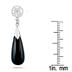 All Natural Genuine Black Onyx Tear Drop Earrings in .925 Sterling Silver