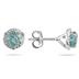 1 Carat Aquamarine and Diamond Stud Earrings in 14K White Gold