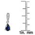 6x4mm Created Sapphire and Diamond Earrings in .925 Sterling Silver