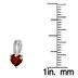 1/2 Carat Garnet and Diamond Drop Heart Earrings in .925 Sterling Silver
