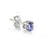 All Natural 5mm Tanzanite Stud Earrings in .925 Sterling Silver