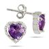 1.50 Carat Amethyst and Diamond Earrings in .925 Sterling Silver 