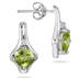 1.25 Carat Cushion Cut Peridot and Diamond Earrings in .925 Sterling Silver