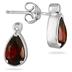 2 Carat Pear Shape Garnet and Diamond Earrings in .925 Sterling Silver 