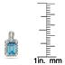 1.00 Carat Emerald Cut Blue Topaz and Diamond Earrings in .925 Sterling Silver