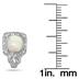 6MM Cushion Cut Created Opal and White Topaz Earrings in .925 Sterling Silver
