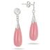 All Natural Pink Jade Tear Drop Earrings in .925 Sterling Silver