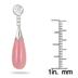 All Natural Pink Jade Tear Drop Earrings in .925 Sterling Silver