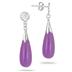 All Natural Genuine Lavender Jade Tear Drop Earrings in .925 Sterling Silver