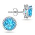 5 Carat Swiss Blue Topaz and Diamond Earrings in .925 Sterling Silver 