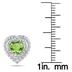 1.50 Carat Heart Shaped Peridot & Diamond Earrings in .925 Sterling Silver 