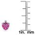 6MM Pink Topaz Heart and Diamond Earrings in .925 Sterling Silver 