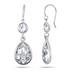 Genuine Swarovski White Crystal Drop Earrings in .925 Sterling Silver