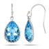 Genuine Swarovski Aquamarine Blue Crystal Earrings in .925 Sterling Silver