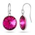 Genuine SWAROVSKI Pink Topaz Crystal Earrings in .925 Sterling Silver