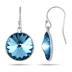 Genuine SWAROVSKI Blue Topaz Crystal Earrings in .925 Sterling Silver