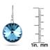 Genuine SWAROVSKI Blue Topaz Crystal Earrings in .925 Sterling Silver