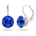 10 MM Round Genuine SWAROVSKI Sapphire Crystal Lever Back Earrings in .925 Sterling Silver