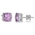 5.00 Carat Natural Cushion Cut Amethyst Stud Earrings in .925 Sterling Silver