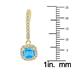 1 Carat Blue Topaz and Diamond Halo Dangle Earrings in 10K Yellow Gold