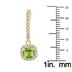 1 Carat Peridot and Diamond Halo Dangle Earrings in 10K Yellow Gold