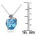 3.00 Carat Swiss Blue Topaz and Diamond Heart Pendant in .925 Sterling Silver