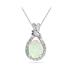 All Natural 9x7 Oval Opal and Diamond Pendant in in .950 Sterling Silver