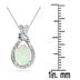 All Natural 9x7 Oval Opal and Diamond Pendant in in .950 Sterling Silver