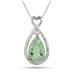 2.75 Carat Natural Green Amethyst and Genuine Diamond Pendant in .925 Sterling Silver
