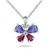 Tanzanite Ruby and Blue Diamond Butterfly Pendant in 14K White Gold - SPP11986TZRB