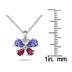 Tanzanite Ruby and Blue Diamond Butterfly Pendant in 14K White Gold