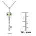 Peridot and Diamond Key Pendant in 10K White Gold
