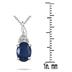 1.25 Carat Genuine Sapphire and Diamond Pendant in .950 Sterling Silver