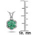 All Natural Emerald and Diamond Pendant in .925 Sterling Silver