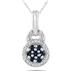 Sapphire & Diamond Pendant in Sterling Silver