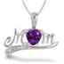 Amethyst and Diamond MOM Pendant in .925 Sterling Silver