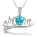 1.25 Carat Blue Topaz and Diamond MOM Pendant in .925 Sterling Silver