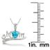 1.25 Carat Blue Topaz and Diamond MOM Pendant in .925 Sterling Silver