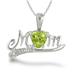 Peridot and Diamond MOM Pendant in .925 Sterling Silver