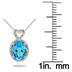 2 Carat Cushion Cut Swiss Blue Topaz and Diamond Pendant in .925 Sterling Silver
