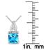 2 Carat Cushion Cut Swiss Blue Topaz and Diamond Pendant in .925 Sterling Silver