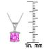 6MM Cushion Cut Created Pink Sapphire and Diamond Pendant in .925 Sterling Silver