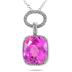 10 Carat Created Pink Sapphire and Diamond Pendant in .925 Sterling Silver